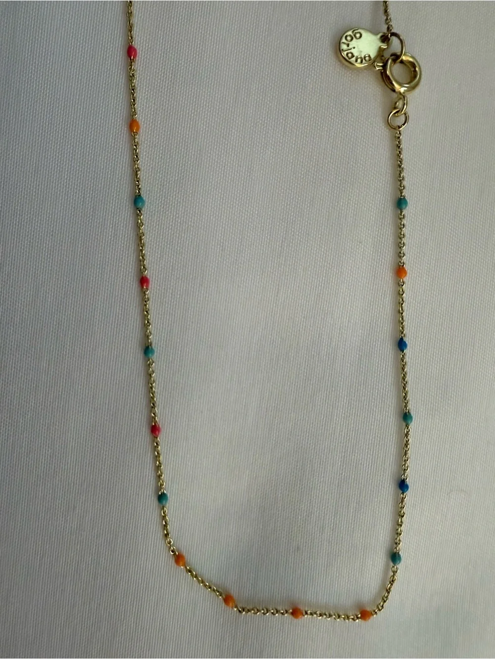 Gorjana Capri Delicate Multicolor Bead Gold Necklace - Women 18kt Gold Plated